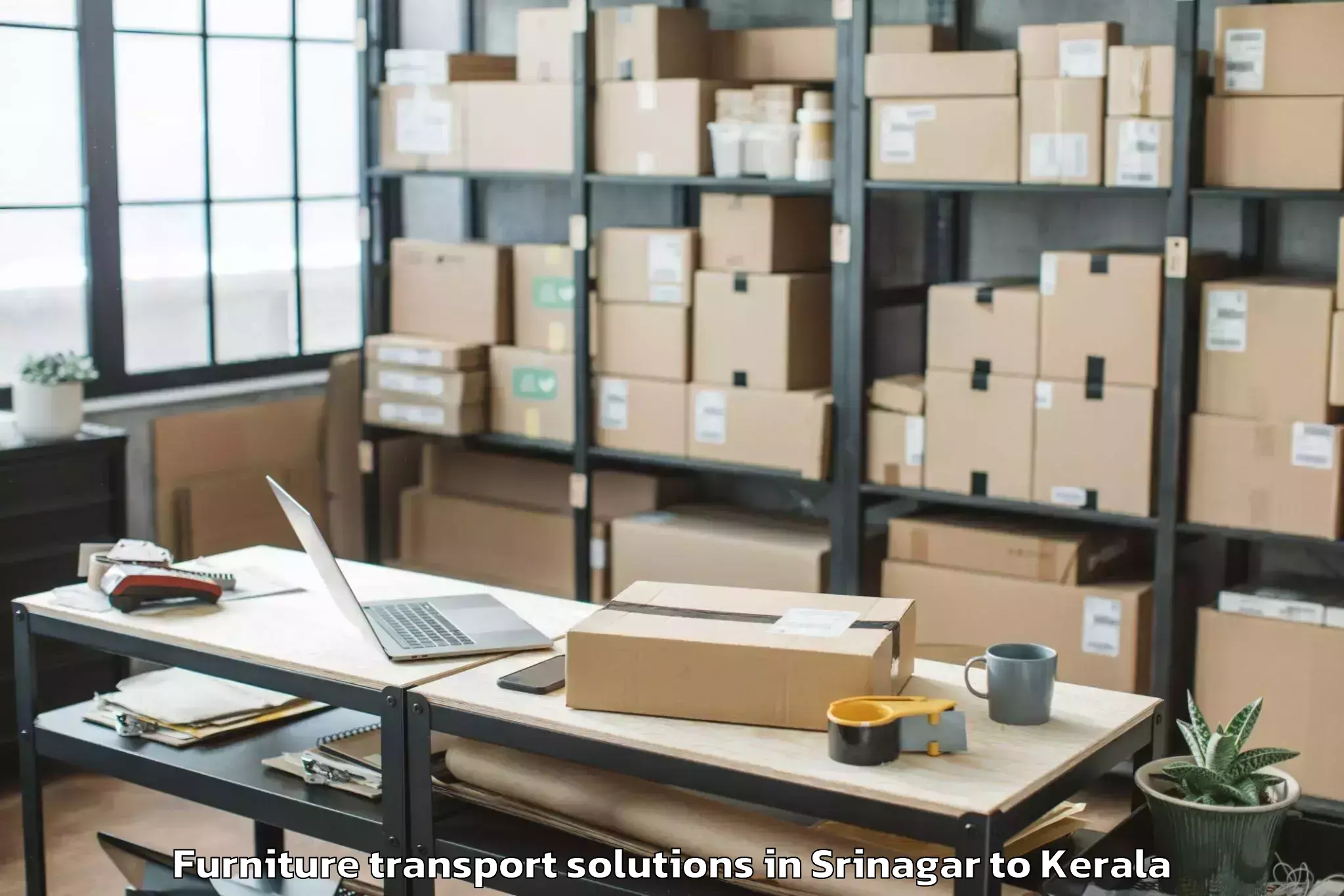 Top Srinagar to Manjeri Kla Furniture Transport Solutions Available